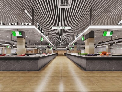 现代农贸菜市场3D模型下载